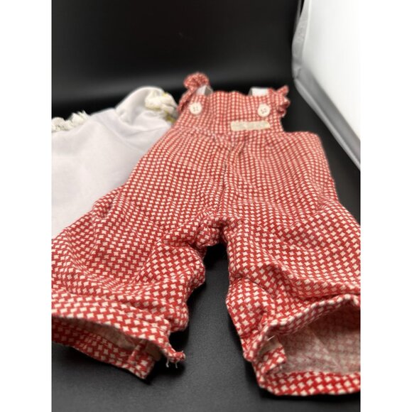 Vtg 1983 Cabbage Patch Kids Red White Plaid With Lacy Shirt Romper Coleco-1 - Picture 2 of 15